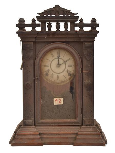 Appraisal: EARLY TH CENTURY AMERICAN WOOD CASED MANTEL CLOCK