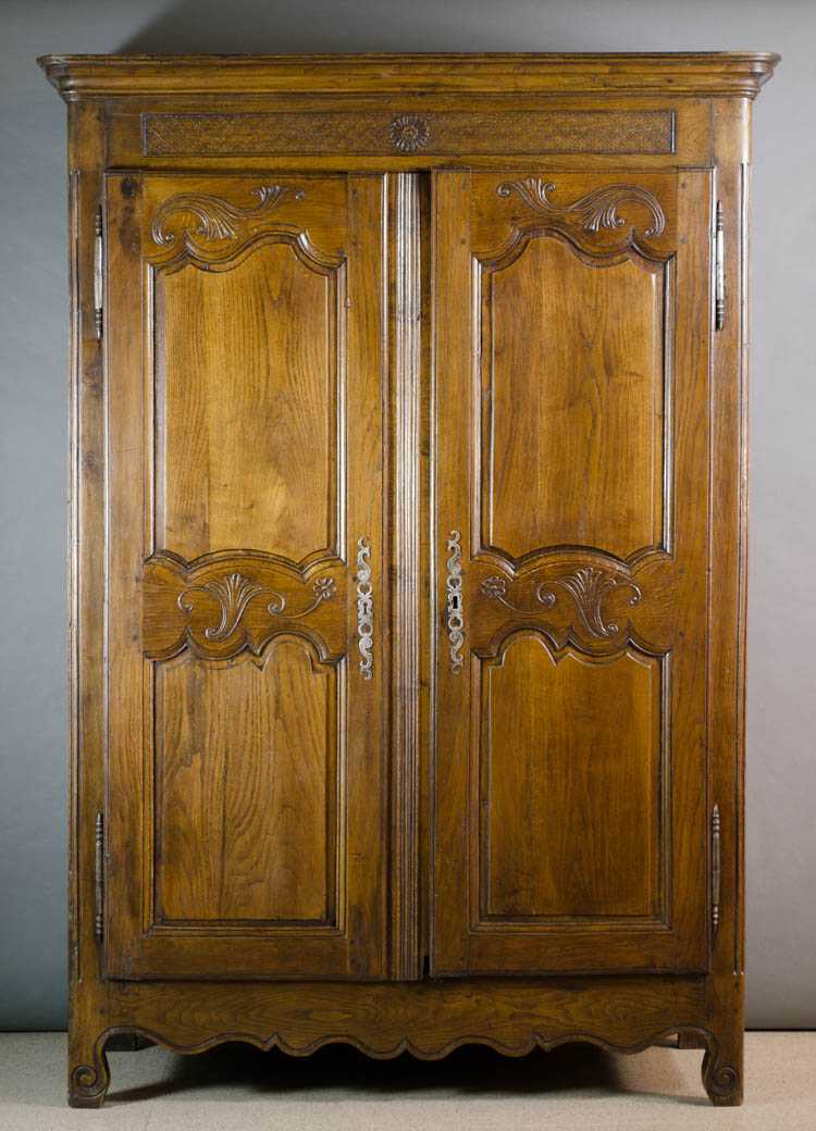 Appraisal: LOUIS XV PROVINCIAL OAK ARMOIRE French th century elements having