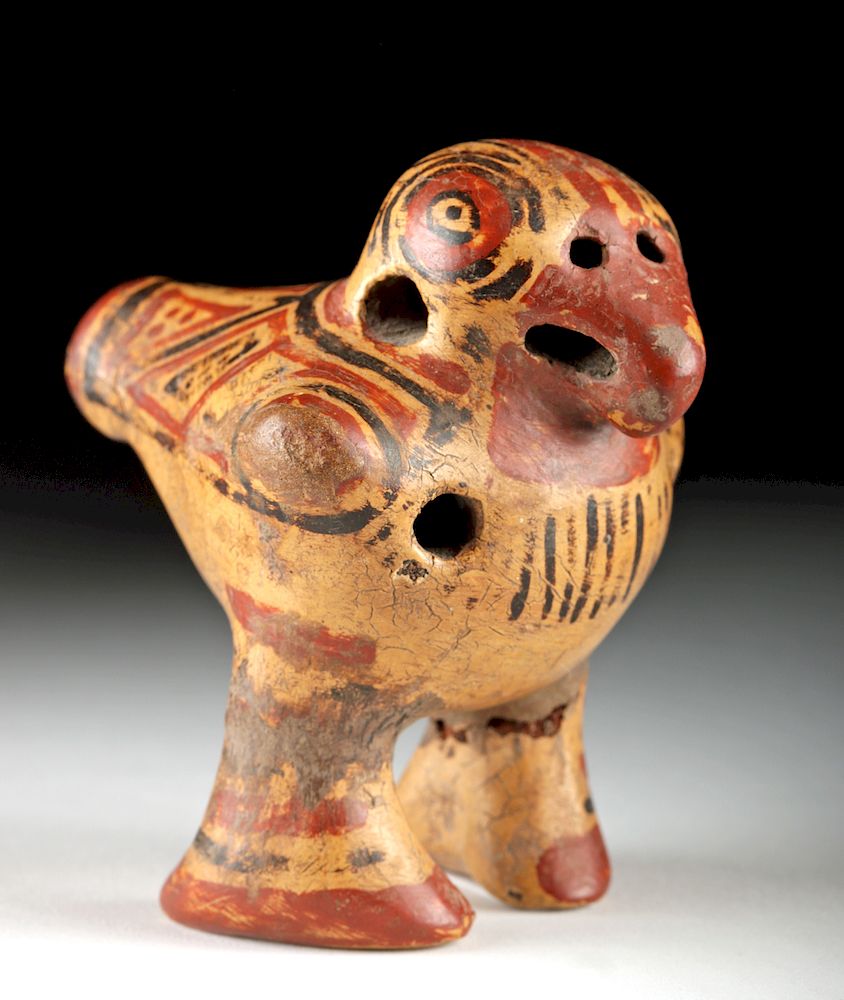 Appraisal: Costa Rican Pottery Polychrome Bird Whistle Pre-Columbian Costa Rica Guanacaste-Nicoya