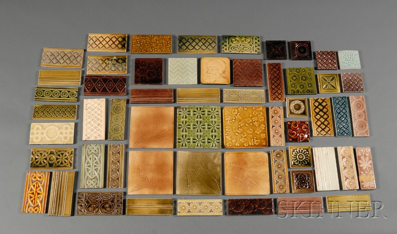 Appraisal: Forty-three J and J G Low Tiles Glazed earthenware Chelsea