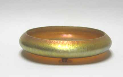 Appraisal: Stueben 'Aurene' low bowl early th century With gold iridescence