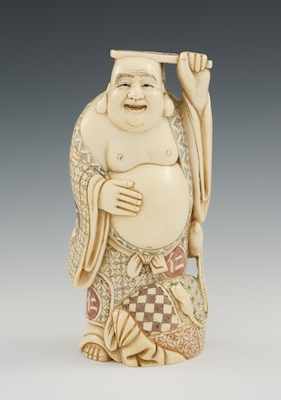 Appraisal: Carved Ivory Figure of Hotai Beautifully carved figure of Hotai