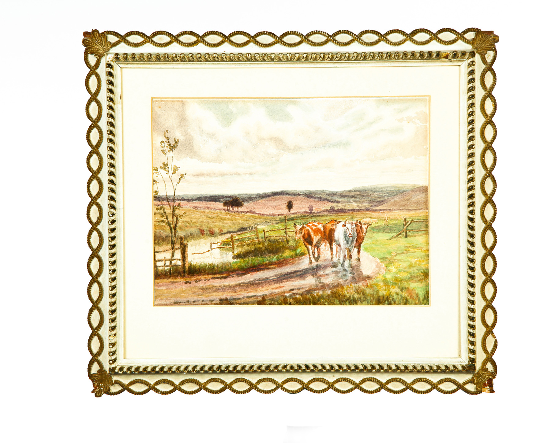 Appraisal: FRAMED WATERCOLOR LANDSCAPE American nd quarter- th century Scenic landscape