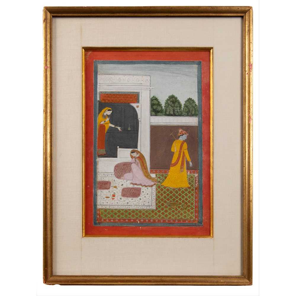 Appraisal: KRISHNA AND RADHA ON A TERRACE KANGRA INDIA TH CENTURY