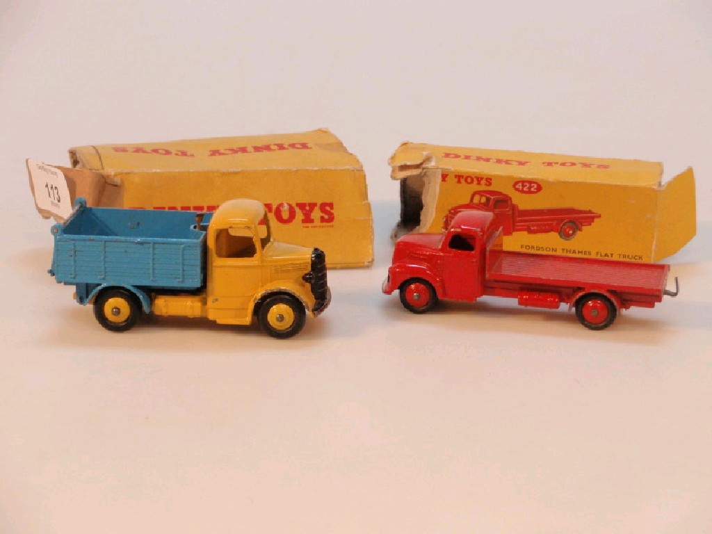 Appraisal: Dinky Toys Bedford tipper boxed and Fordson Thames flat truck