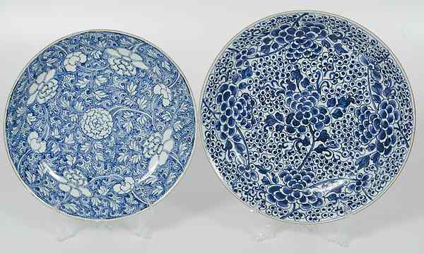 Appraisal: Imari Blue and White Chargers Japan two Imari blue and