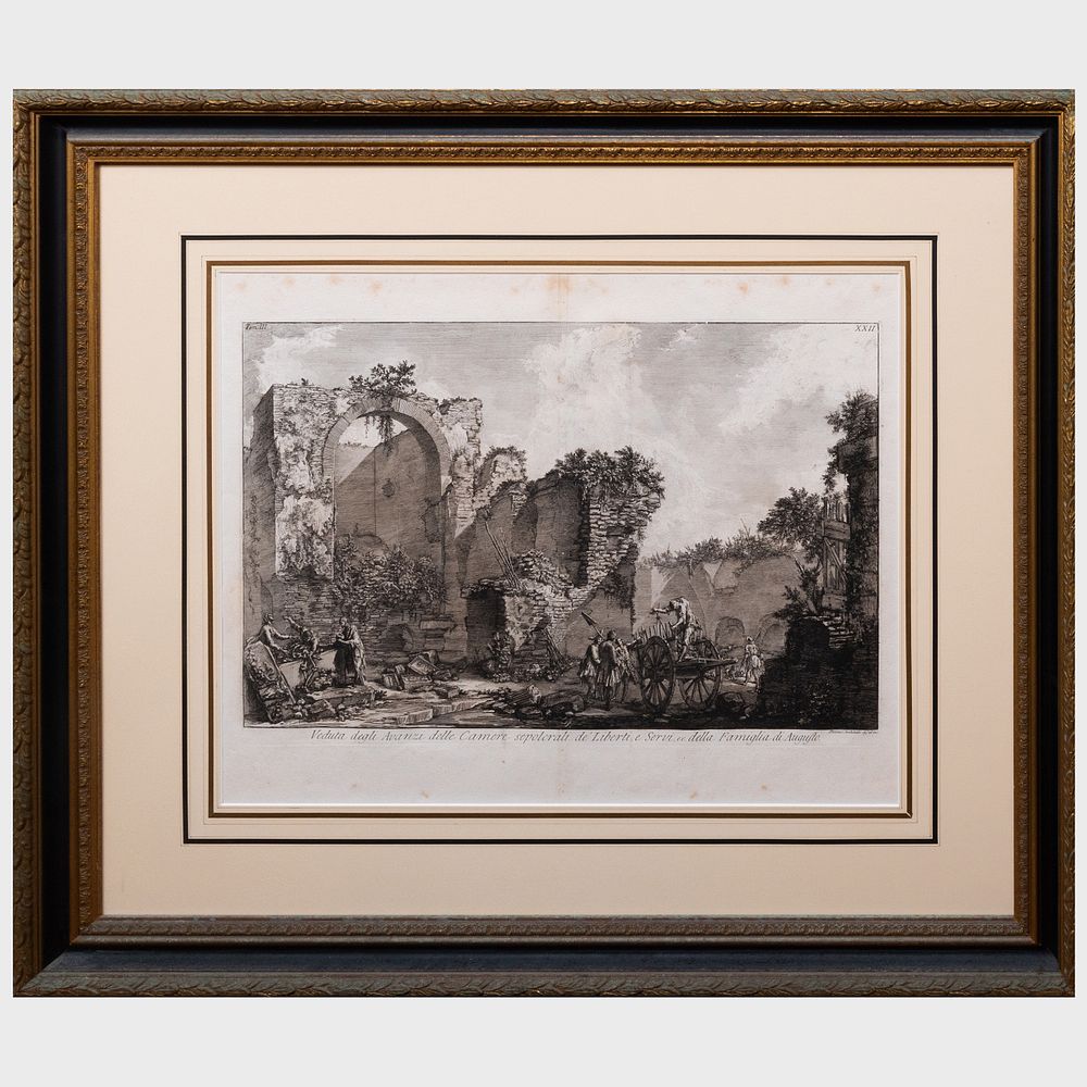 Appraisal: Giovanni Battista Piranesi - Veduta Del Lato posteriore del Mausoleo