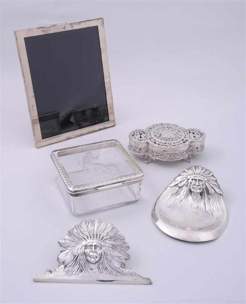 Appraisal: GROUP OF FIVE AMERICAN AND ENGLISH SILVER DESK ARTICLES Comprising