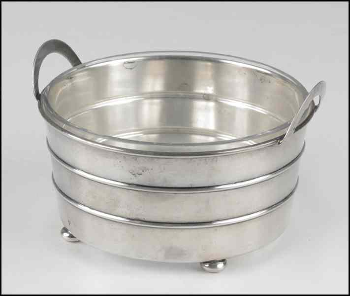 Appraisal: ALVIN STERLING SILVER BASKET Basket is raised on four bun