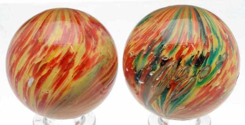 Appraisal: Lot of Onionskin Marbles Includes one marble with yellow base