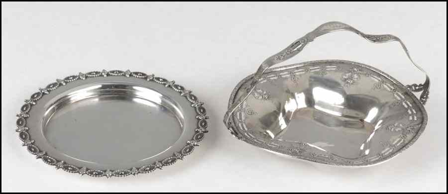 Appraisal: AMERICAN FILIGREE STERLING SILVER BASKET Together with an American sterling