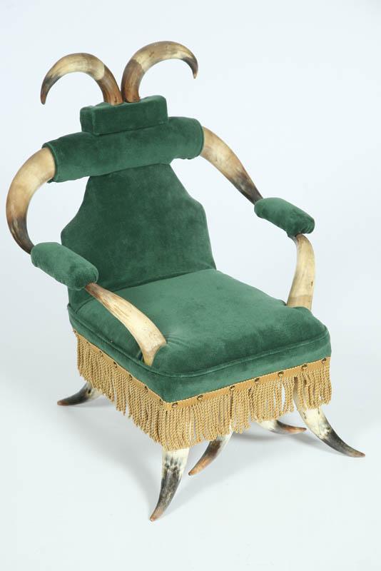 Appraisal: CHILD'S HORN CHAIR Curved horn arms and legs with horn