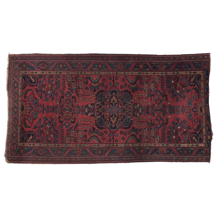 Appraisal: Persian Lilihan rug c floral design with acentral medallion somewear