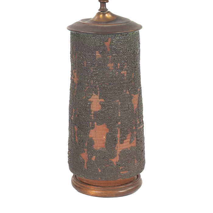 Appraisal: Edna Arnow lamp base stoneware with bubbled and textured glaze