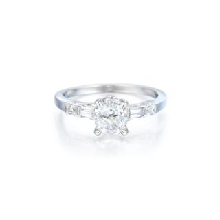 Appraisal: A Featuring a centered -carat cushion modified brilliant-cut diamond with