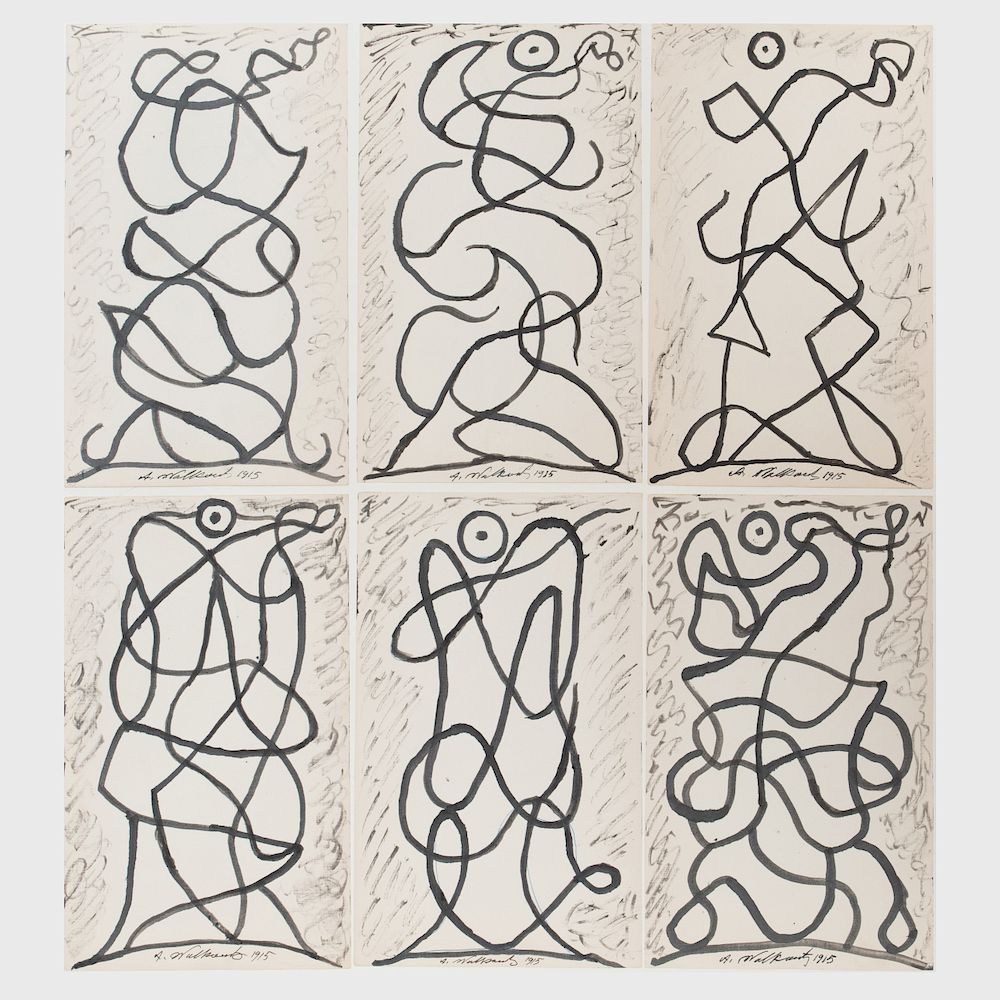 Appraisal: Abraham Walkowitz - Untitled Six Images Six ink on pencil