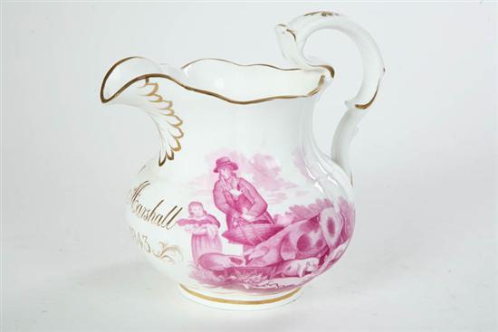 Appraisal: PORCELAINPITCHER Copeland Garrett with transfer scenes of farms Gilt rim