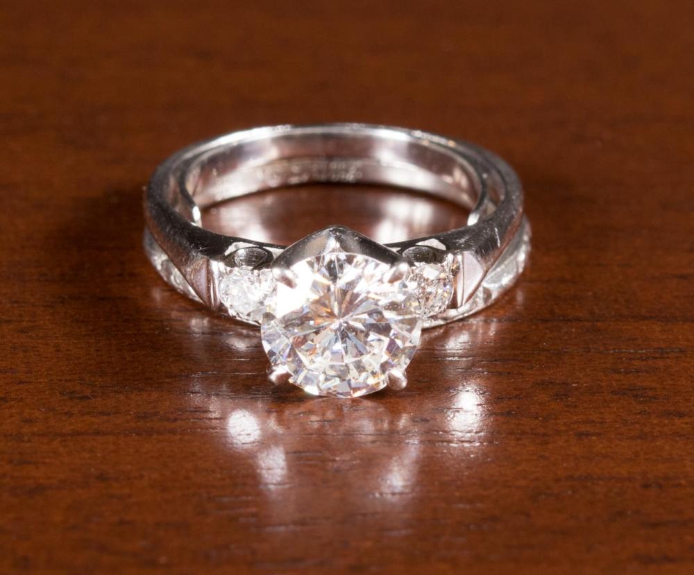 Appraisal: ESTATE DIAMOND WEDDING SET WITH APPRAISAL The k white gold