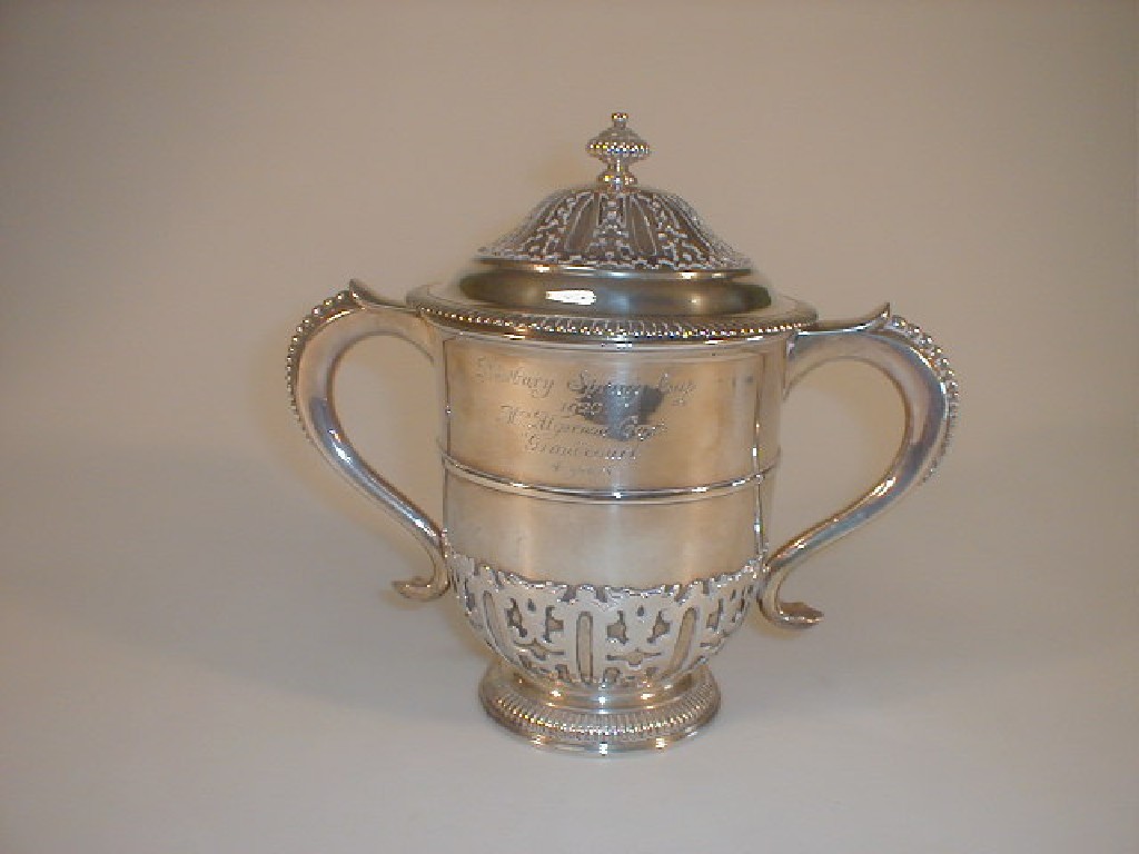 Appraisal: An Edward VII silver racing cup and cover by Sebastian