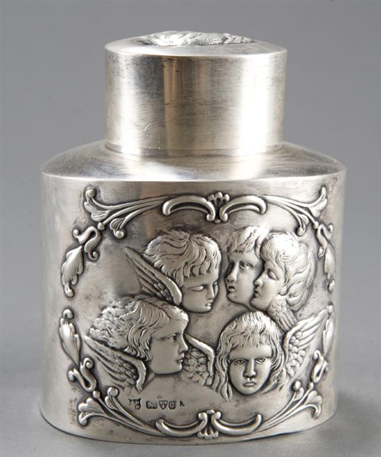 Appraisal: James Deakin Sons English sterling tea caddy Chester Both sides