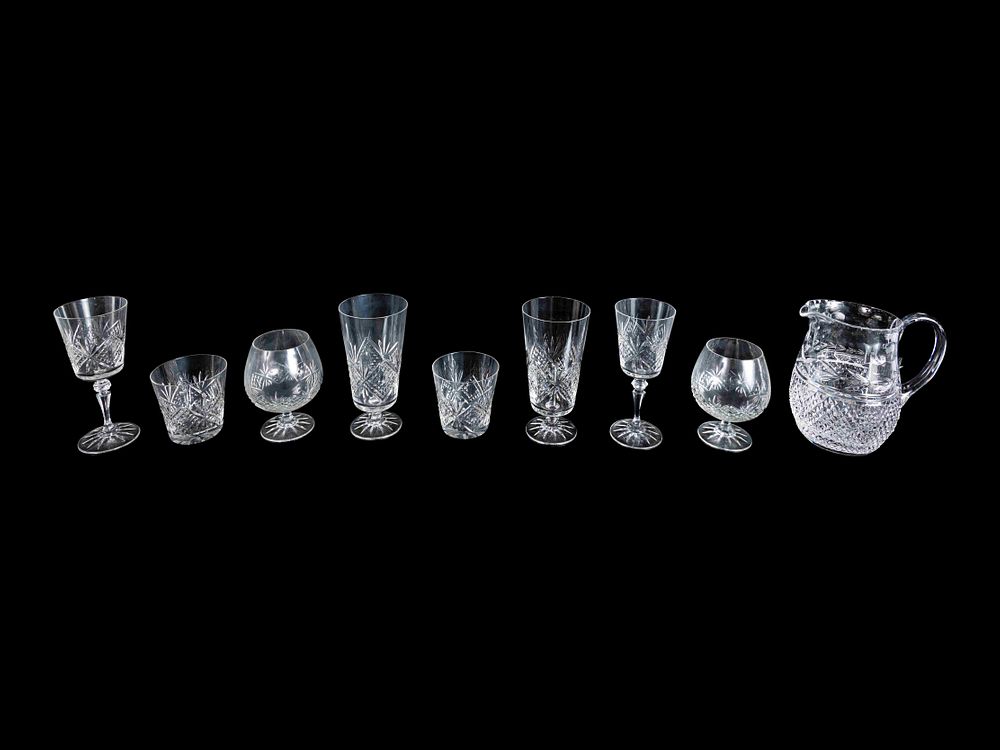 Appraisal: A Collection of Galway Cut Glass Stemware Articles A Collection