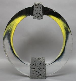 Appraisal: Colin Reid British b - Circular Cast Form Volcanic Stone