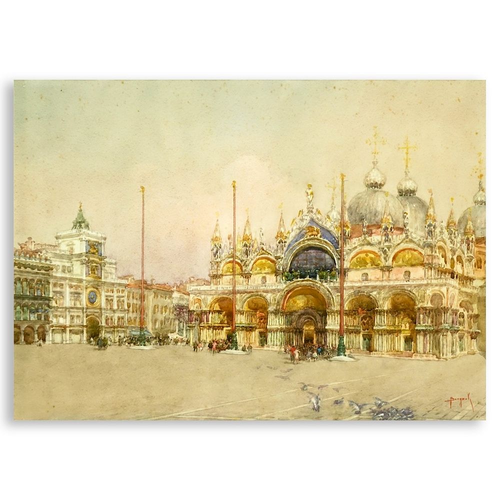 Appraisal: Well Done Venetian Watercolor Well done Venetian Watercolor On Paper