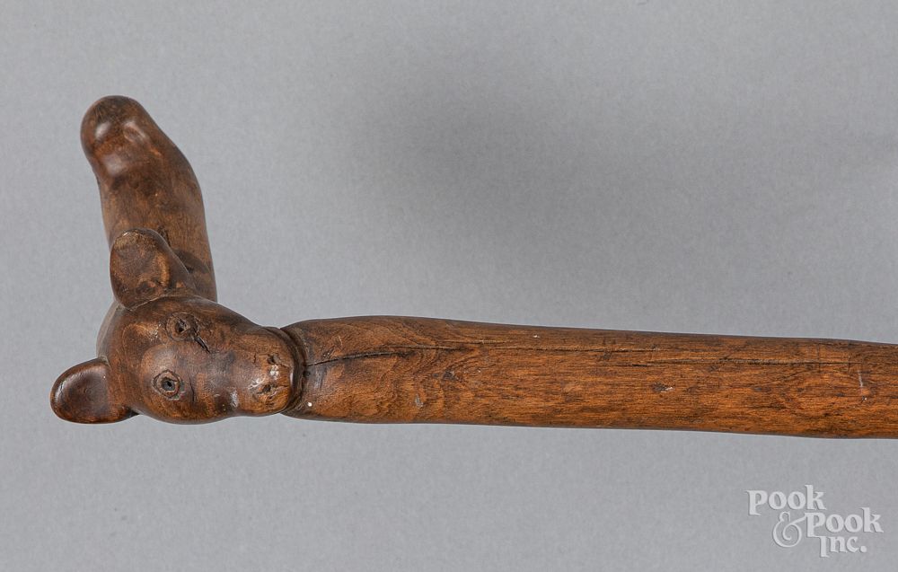 Appraisal: Carved cane early th c Carved cane early th c