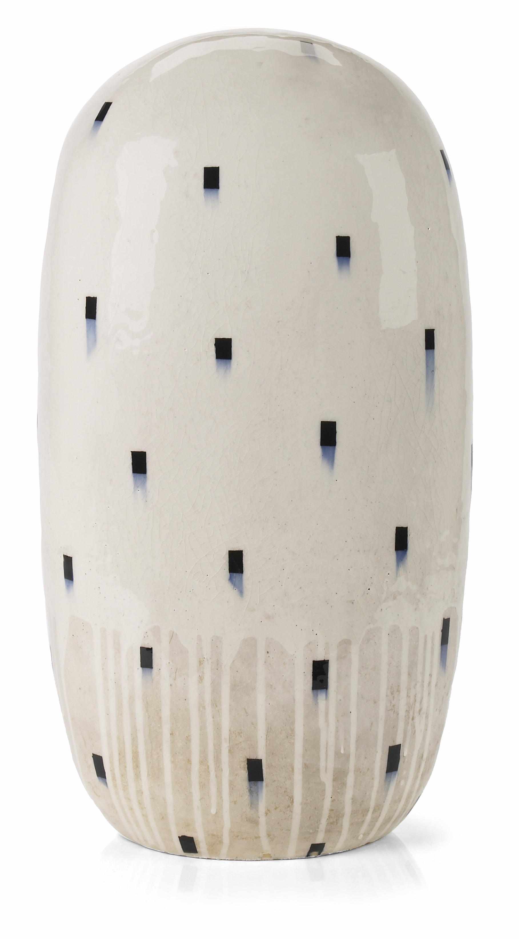 Appraisal: Jun Kaneko Japanese born Dangoglazed earthenwareincised signature Kaneko height in