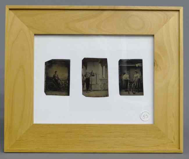 Appraisal: th c Photograph lot'' studio posed tintypes professionally framed gent