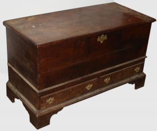 Appraisal: Chippendale Walnut Blanket Chest Pennsylvania Chippendale Walnut lift top two