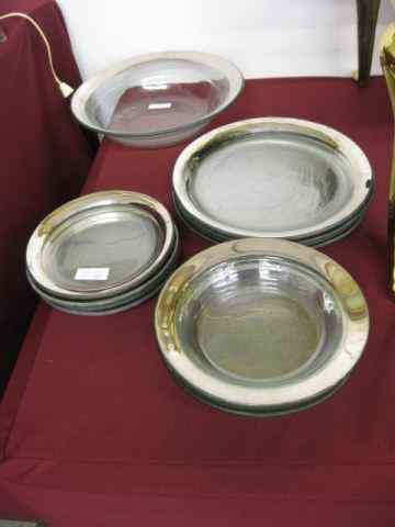 Appraisal: Studio Glass Tableware dinner plates bread plates bowls and a