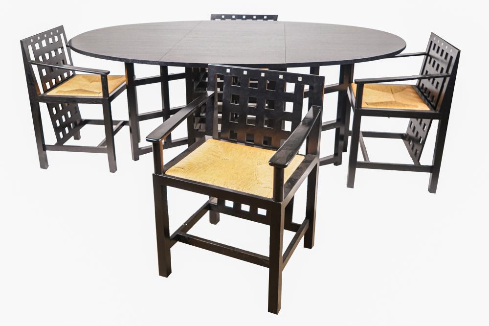 Appraisal: MCINTOSH FOR CASSINA EBONIZED WOOD DINING SETlate th Century Cassina