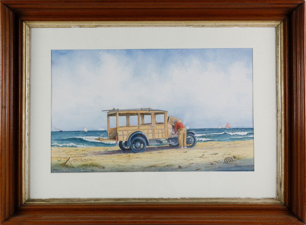 Appraisal: John Hutchinson Watercolor on Paper Overheated at Great Point John