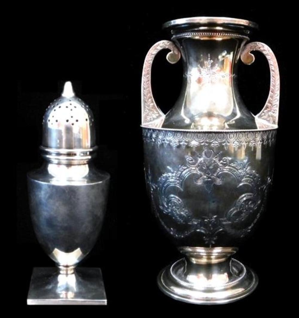 Appraisal: SILVER Two mid- th C Boston pieces Haddock Lincoln Foss