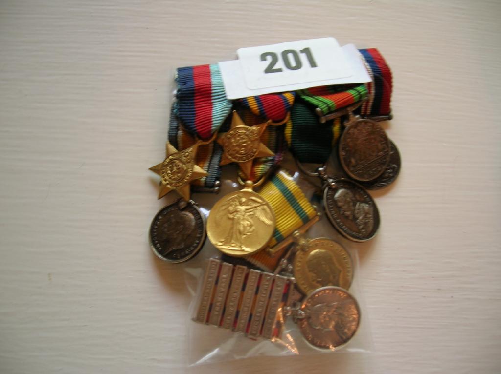 Appraisal: Two trios WWI pair plus TEM QSA bars War Medal