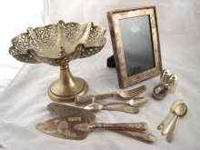 Appraisal: A quantity of silver plate and three silver teaspoons