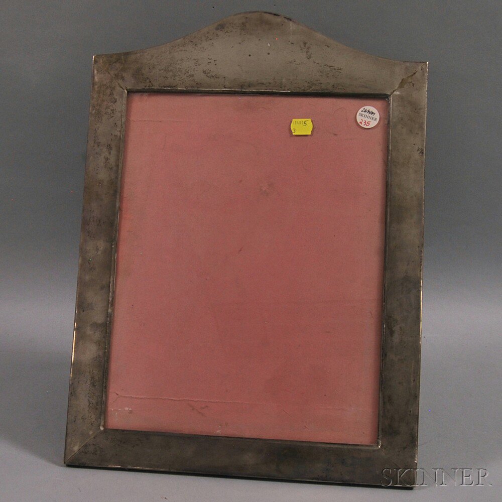 Appraisal: Large Sterling Silver-mounted Picture Frame lacking visible marks the silver