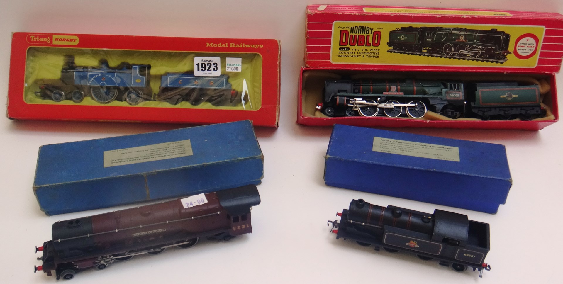 Appraisal: Four Hornby gauge locomotives B R Tank EDL EDL locomotive