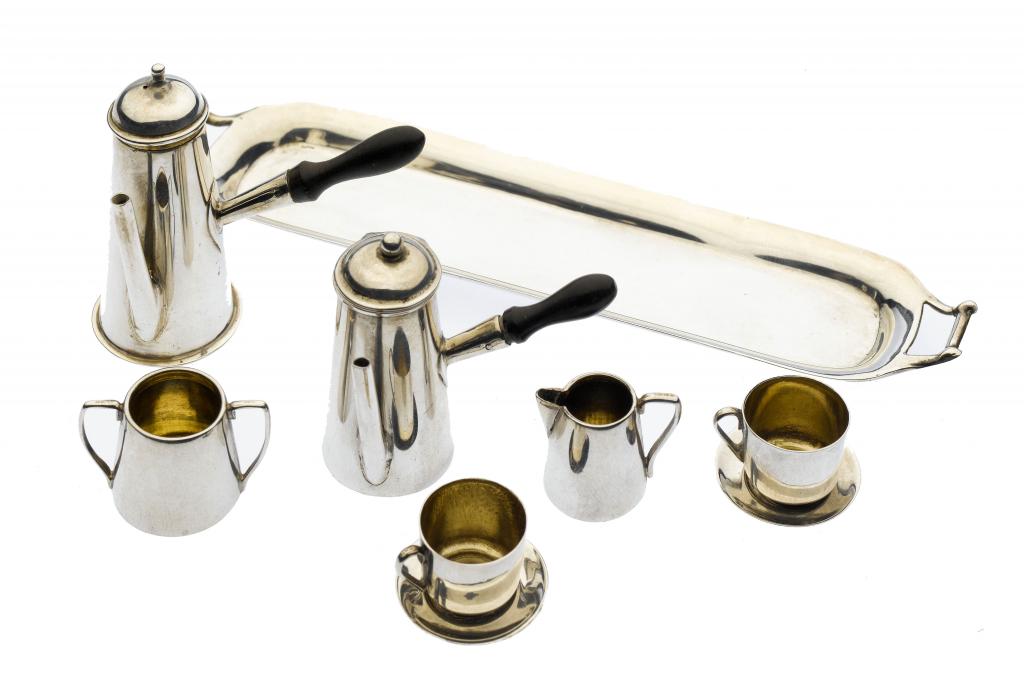 Appraisal: AN EDWARD VII SILVER MINIATURE CAFE AU LAIT SET including