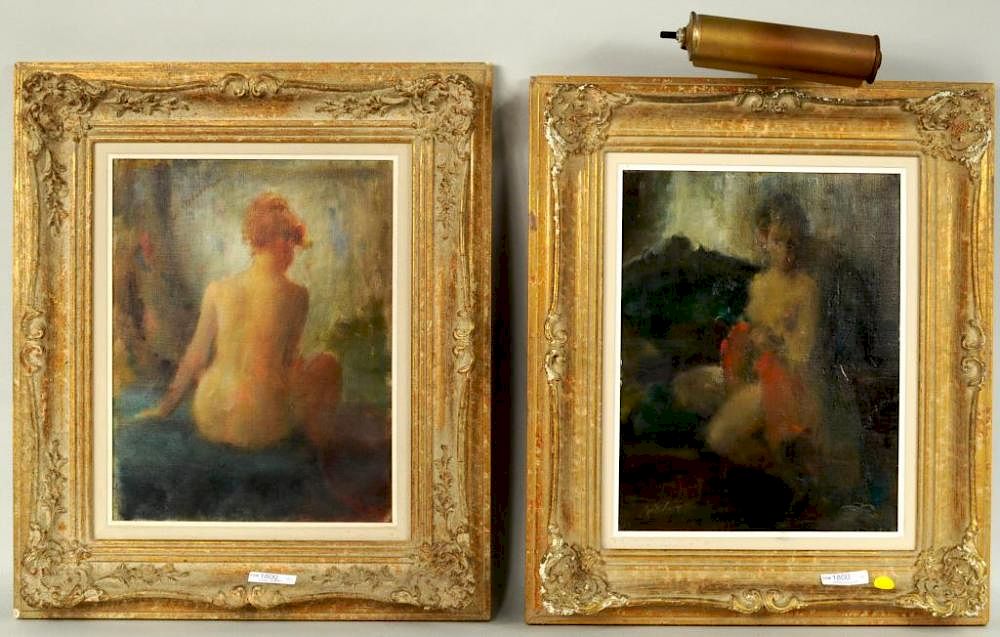 Appraisal: Poss G Eric Oppenheim Two Nude Studies O C Possibly