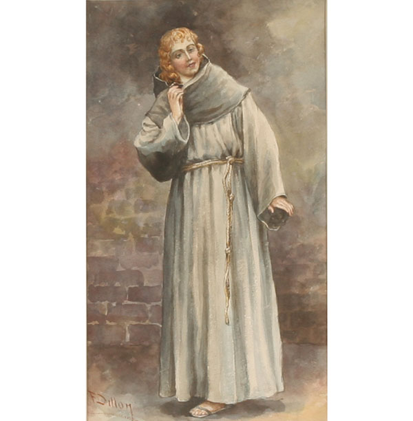 Appraisal: Frank Dillon British - watercolor of a friar x signed