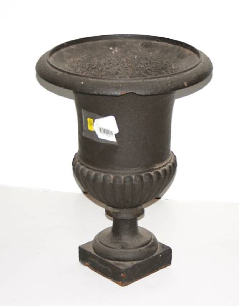 Appraisal: A Neoclassical style cast iron garden urn height in