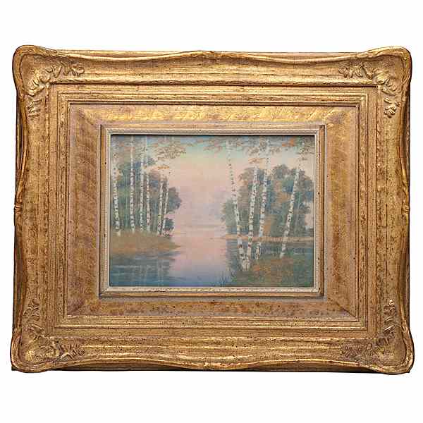 Appraisal: Rookwood Vellum Landscape Plaque by E T Hurley American early