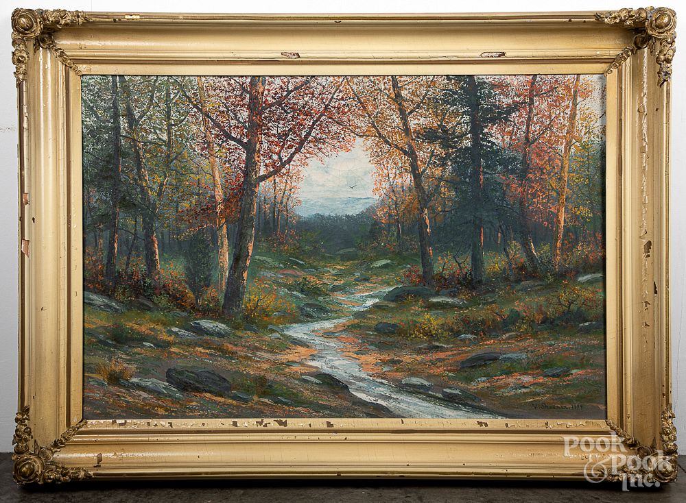 Appraisal: Victor Shearer oil on canvas landscape Victor Shearer American -