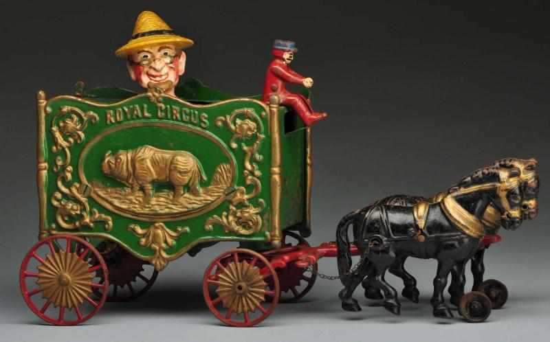 Appraisal: Cast Iron Hubley Royal Circus Farmer Van Toy Description American