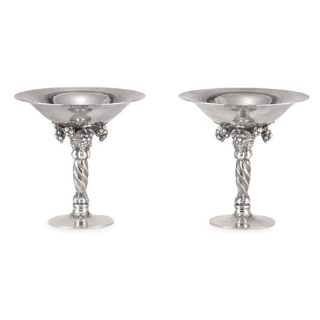 Appraisal: Georg Jensen Danish - Pair of Grapevine Pattern Compotes Estimate