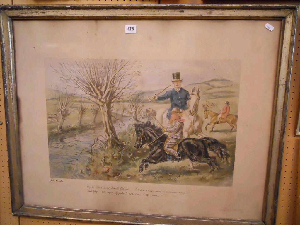 Appraisal: A humorous th century coloured lithograph after John Leech showing