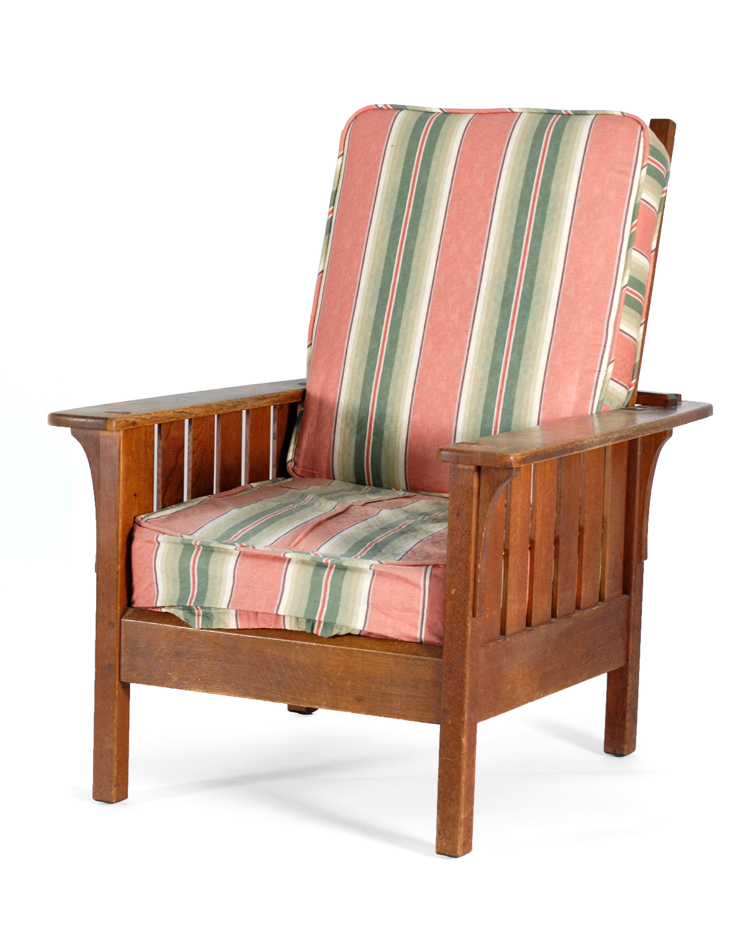 Appraisal: L J G STICKLEY MORRIS CHAIR Circa In oak Back