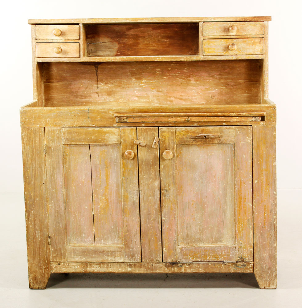 Appraisal: - Old Painted Dry Sink Dry sink in crusty old